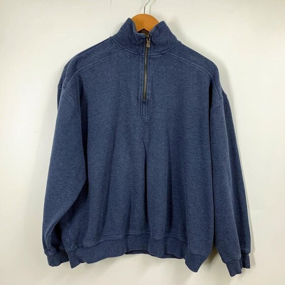 Tommy Bahama Men's 1/4 Ribbed 100% Cotton Long Sleeve Pullover‎ Sweatshirt SZ M - Picture 1 of 10